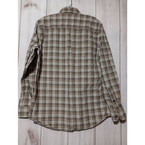 Outdoor Life Shirt Men's Small Brown Plaid Button Front Long Sleeve - Picture 2 of 7